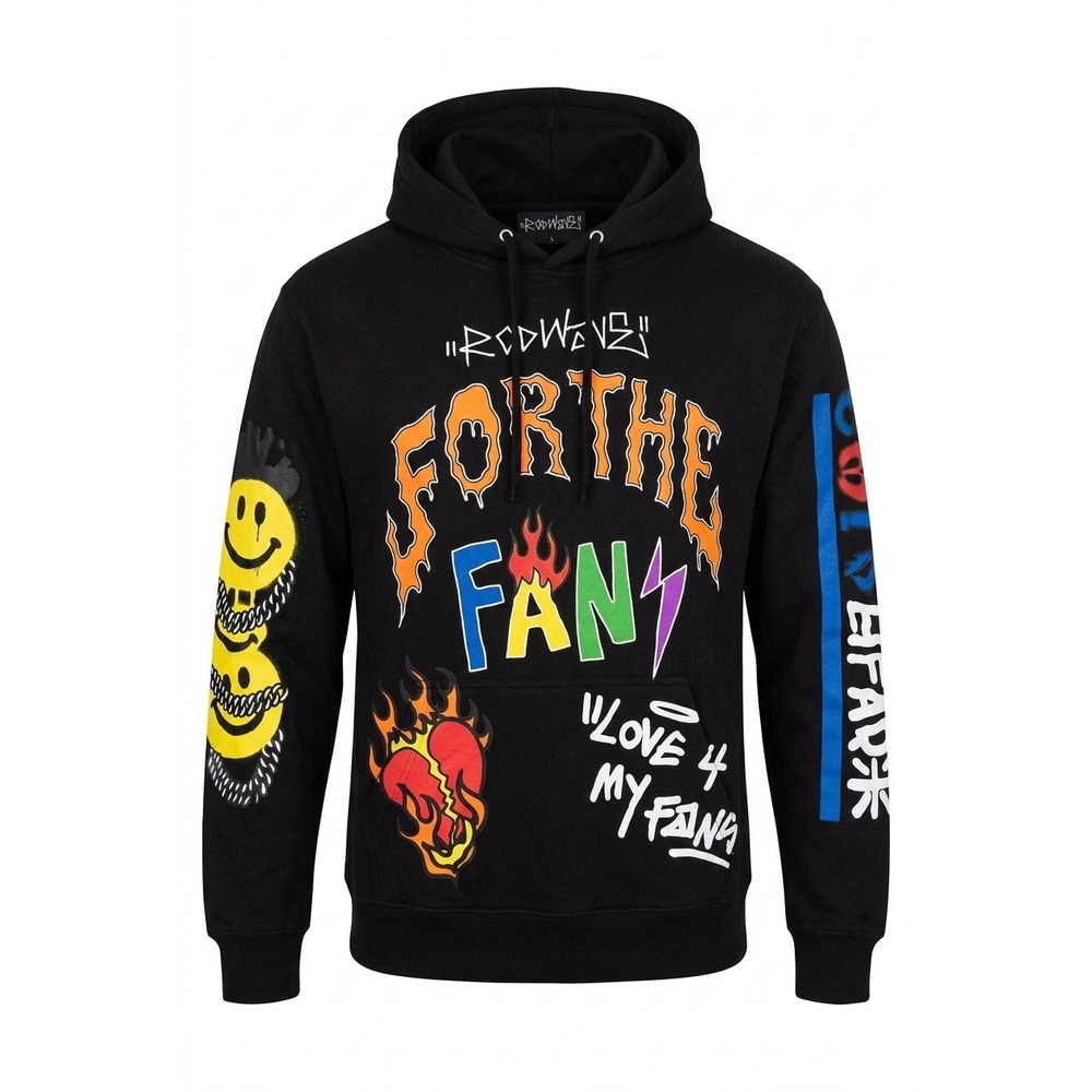 Rod Wave For The Fans Tour Hoodie Black Graphic Pullover Mens Small S